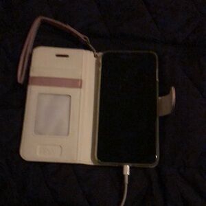 White and Pink Phone Wallet Case